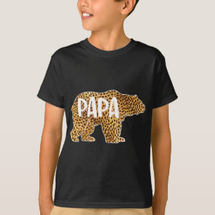 Camiseta Papa Bear Cheetah Leopard Print Gift Dad Gi