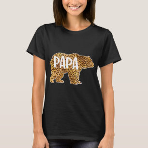 Camiseta Papa Bear Cheetah Leopard Print Gift Dad Gi