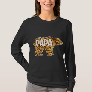 Camiseta Papa Bear Cheetah Leopard Print Gift Dad Gi