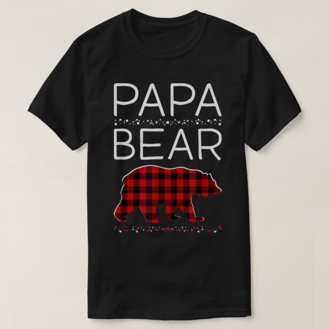 Camiseta Papa Bear Christmas Pajamas Matching Family Plaid  (Diseño del anverso)