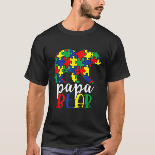 Camiseta Papa Bear Conciencia del Autismo Mamá Abuela Mujer