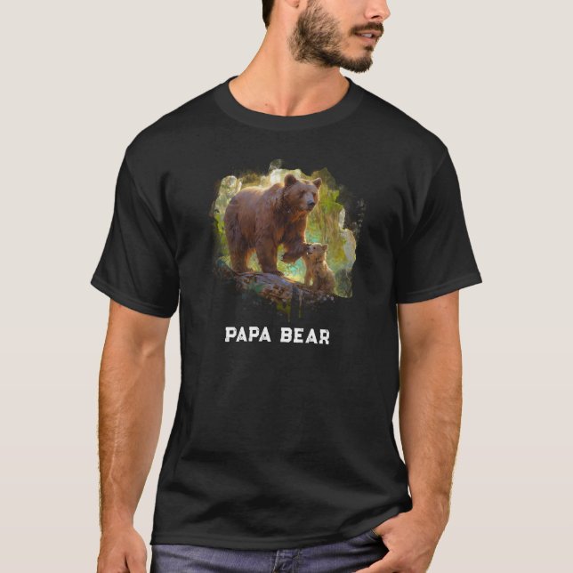 Camiseta *~* PAPA BEAR Cub Regalo del Día del Padre AP86 Ar (Anverso)