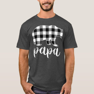 Camiseta Papa Bear Gray Buffalo Plaid Pajama