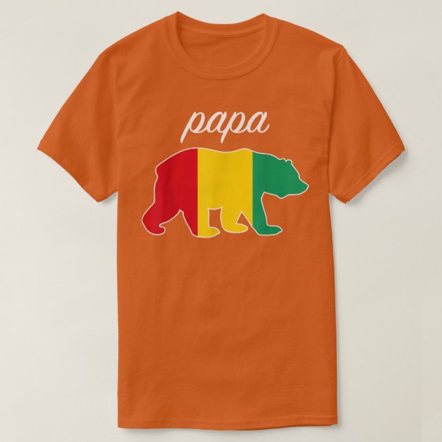 Camiseta Papa Bear Guinea Flag Guinean Roots  (Diseño del anverso)