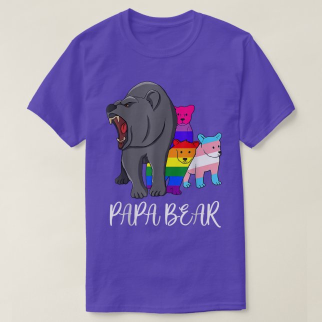 Camiseta Papa bear LGBT Flag Gay Pride Month Transgender  (Diseño del anverso)