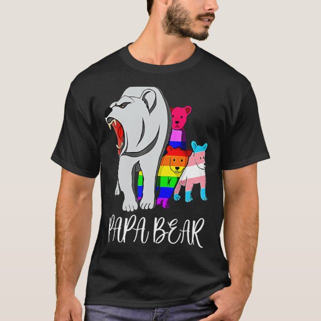 Camiseta Papa Bear Lgbt Gay Trans Orgullo Apoyo Lgbtq Parad (Anverso)