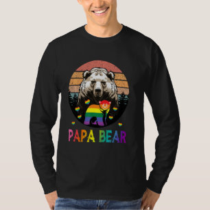 Camiseta Papa Bear Lgbt Orgullo Gay Vintage Padres D