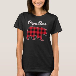 Camiseta Papa Bear Men Red Plaid Navidades Pajama Family Da