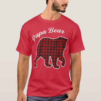 Camiseta Papa Bear Men Red Plaid Premium