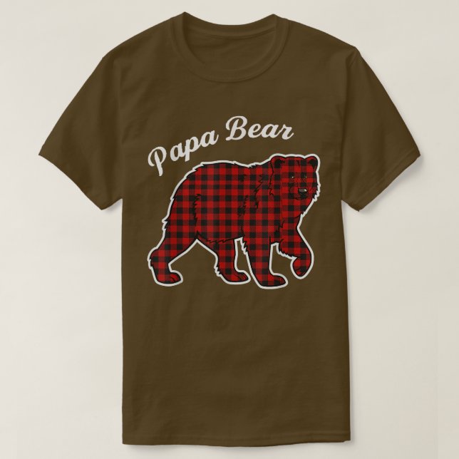 Camiseta Papa Bear Men Red Planteada (Diseño del anverso)