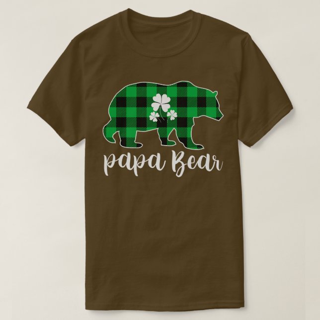 Camiseta Papa Bear Pajama Green Buffalo Plaid Premium (Diseño del anverso)