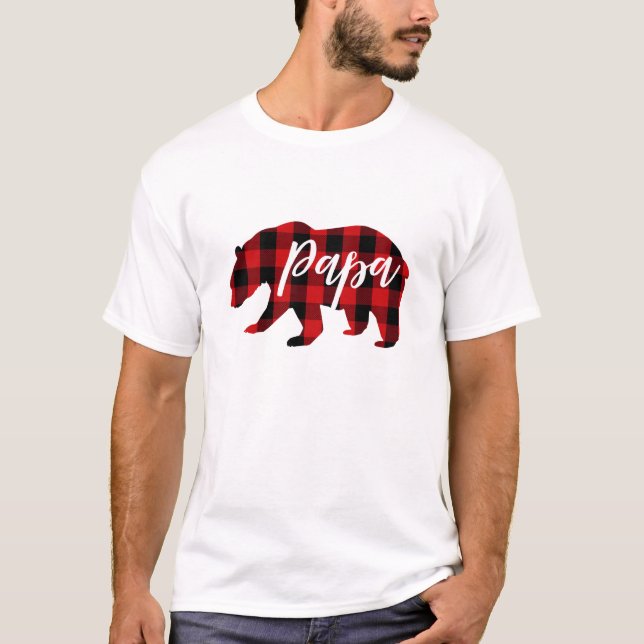 Camiseta Papa Bear Red Plage | Script (Anverso)