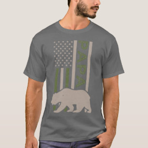 Camiseta Papa Bear Shirt Patriótico Bandera Estadounidense