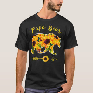 Camiseta Papa Bear Sunflower  Funny Mother Father 