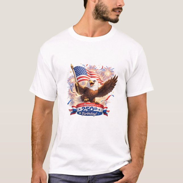Camiseta papá Bendito  ¡Feliz 250 cumpleaños EE. U (Anverso)