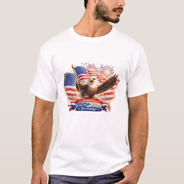 Camiseta papá Bendito  ¡Feliz 250 cumpleaños EE. U (Anverso)