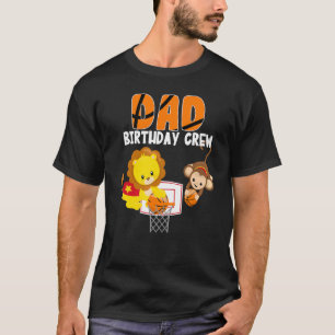 Camiseta Papá Birthday Crew Baloncesto Tema Mono de León Bd
