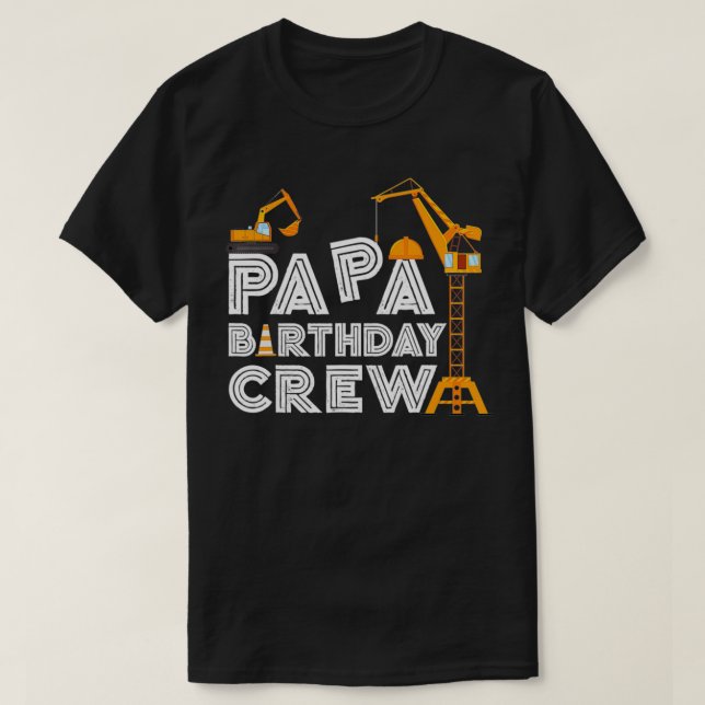 Camiseta Papa Birthday Crew Funny Construcción Cumpleaños P (Diseño del anverso)