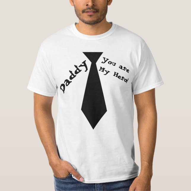 Camiseta Papá Blanco Eres Mi Héroe Día del Padre (Anverso)