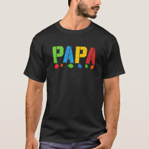 Camiseta Papa Blocks Master Builder Brick Builder Cumpleaño
