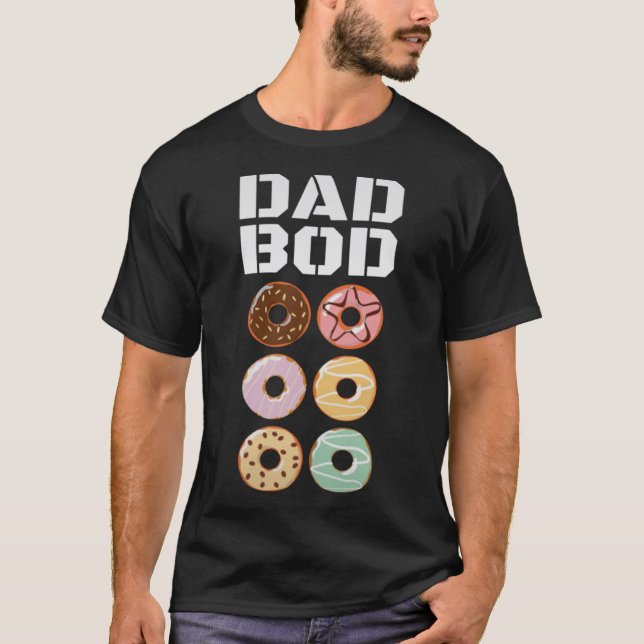 Camiseta Papá Bod Donut Six Pack Daddy Gym (Anverso)