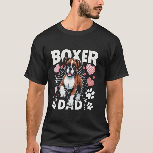 Camiseta Papá Boxer para Amantes de Mascotas Perros Boxer (Anverso)