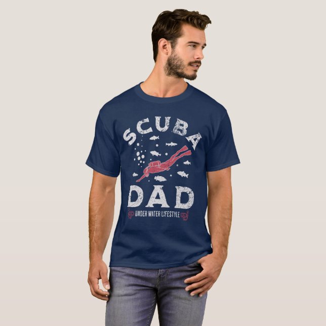 Camiseta Papá Buceador Divertido Buceo (Anverso completo)