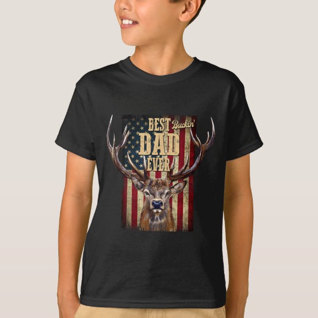 Camiseta Papá Buckin Siempre Cazando (Anverso)