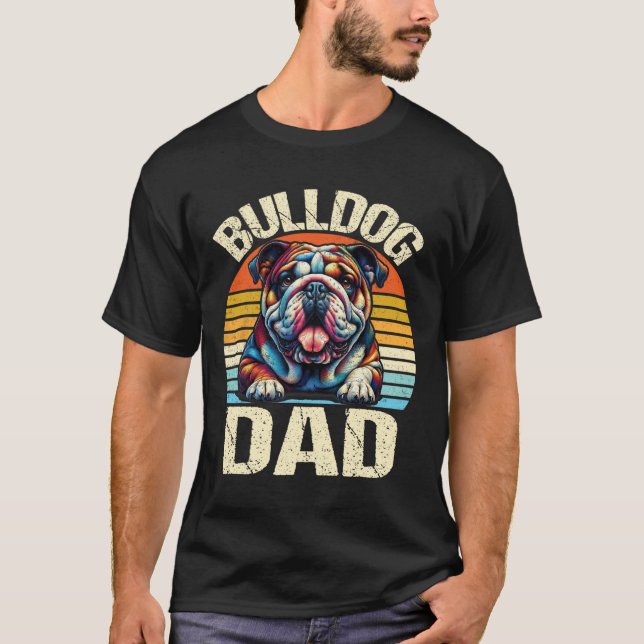 Camiseta Papa Bulldog Amantes de los Perros Papá Día del Pa (Anverso)