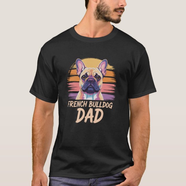 Camiseta Papá Bulldog Francés Retro Frenchie (Anverso)