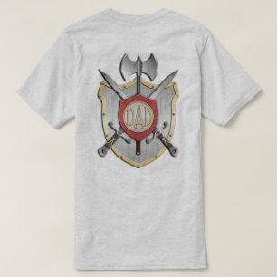 Camiseta Papá Caballeros Batalla Escudo delantero/trasero
