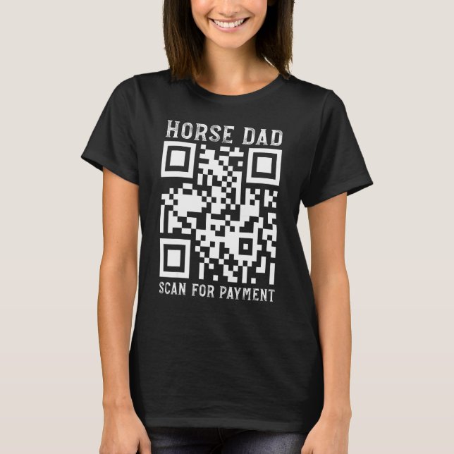 Camiseta Papá caballo QR lindo (Anverso)