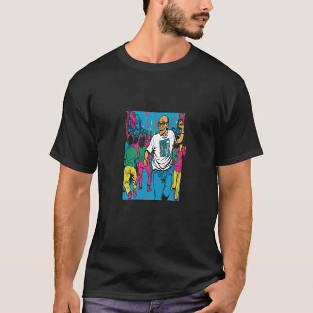 Camiseta Papá, campeón de baile papá, bailarín pop retro pa (Anverso)