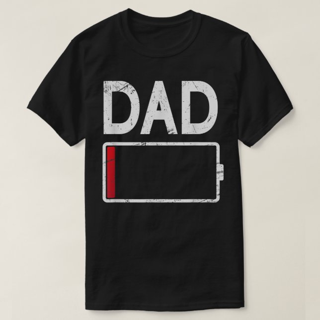 Camiseta Papá Cansado con baja batería Graciosa papá papá d (Diseño del anverso)