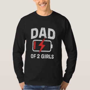 Camiseta Papá Cansado con batería baja papá de dos Chicas p