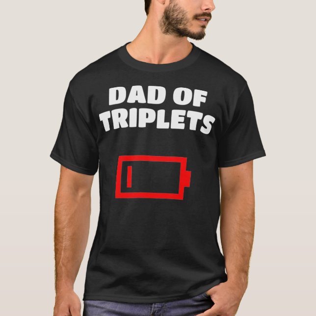 Camiseta Papá Cansado De Trillizos Padre Con Bebés Trillizo (Anverso)