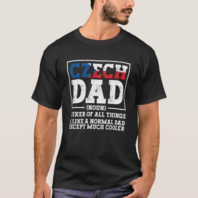 Camiseta Papá checo construye la bandera de la República Ch (Anverso)