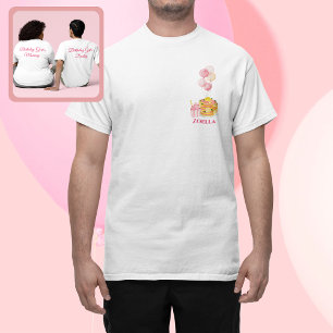 Camiseta Papá Chica de cumpleaños amarillo rosado