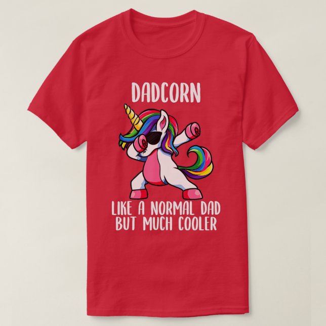 Camiseta Papá, Chica de unicornio, ropa de cumpleaños (Diseño del anverso)