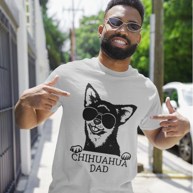 Camiseta Papá chihuahua vistiendo gafas Mascotas del Día de (Subido por el creador)