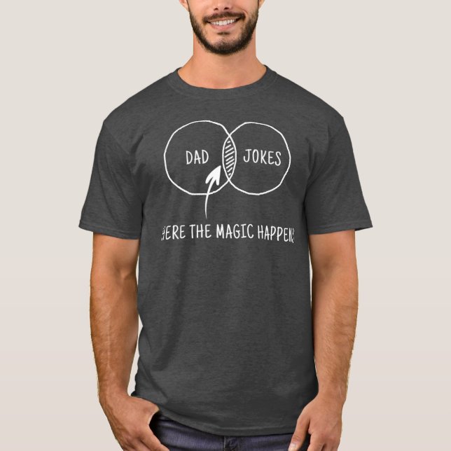 Camiseta Papá Chistes Donde Sucede La Magia (Anverso)