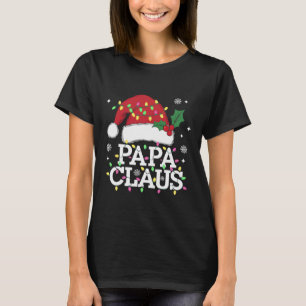 Camiseta Papa Claus Luces de Navidad Pijama Familia Combina