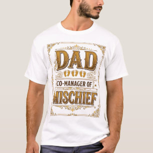 Camiseta Papá Co-Gerente de Travesuras Diseño de Padre Dive