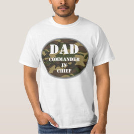 Camiseta Papá, Comandante en Jefe Camo Padre Militar