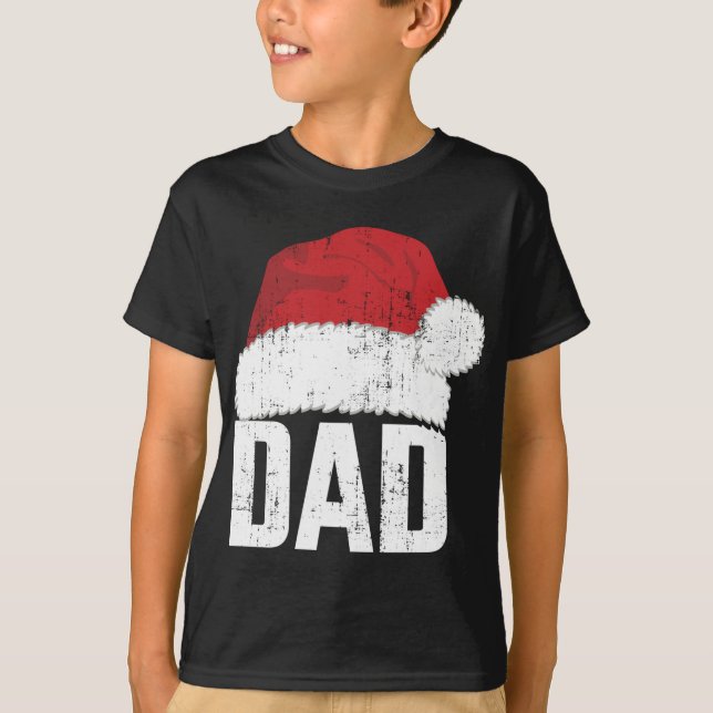 Camiseta Papá con el gorra de santa claus haciendo pareja c (Anverso)