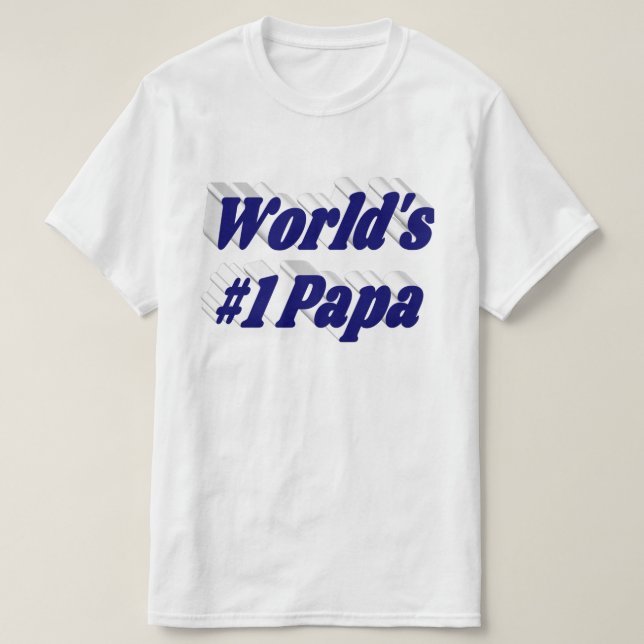 Camiseta Papá con el texto azul oscuro T-Shirt (Diseño del anverso)