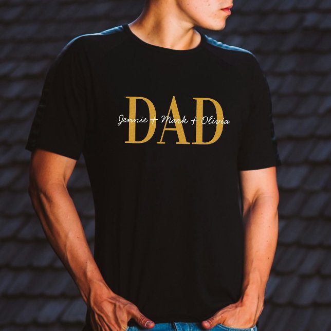 Camiseta Papá con niños nombra el Día del Padre Oro Blanco (Subido por el creador)