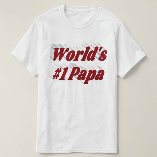 Camiseta Papá con texto en burdeos (Diseño del anverso)