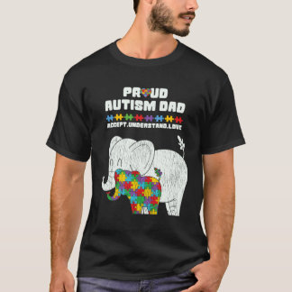 Camiseta Papá concienciado sobre el autismo acepta orgullos