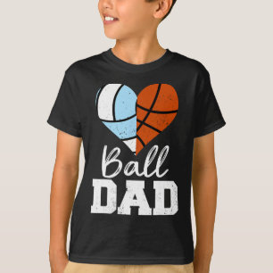 Camiseta Papa Corazón Divertido Ll Papá Boceto de voleibol
